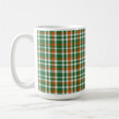 Saint Patrick's Day Irland Flaggenfarbener Gingham Kaffeetasse (Links)