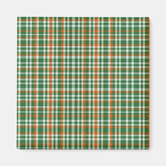 Saint Patrick's Day Irland Flaggenfarbener Gingham Magnet (Vorne)