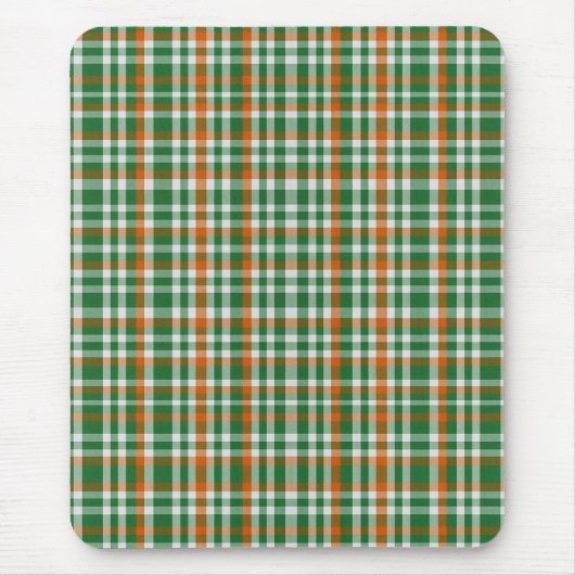 Saint Patrick's Day Irland Flaggenfarbener Gingham Mousepad (Vorne)
