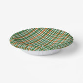 Saint Patrick's Day Irland Flaggenfarbener Gingham Pappteller (Gewinkelt)