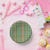 Saint Patrick's Day Irland Flaggenfarbener Gingham Pappteller (Party)