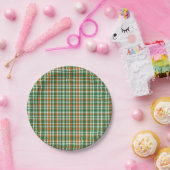 Saint Patrick's Day Irland Flaggenfarbener Gingham Pappteller (Party)