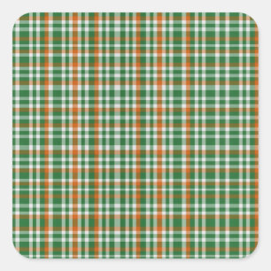Saint Patrick's Day Irland Flaggenfarbener Gingham Quadratischer Aufkleber