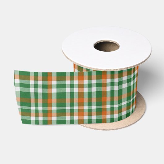Saint Patrick's Day Irland Flaggenfarbener Gingham Satinband (Spule)