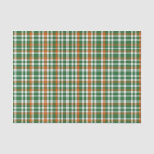 Saint Patrick's Day Irland Flaggenfarbener Gingham Seidenpapier (Vorderseite)