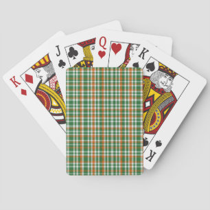 Saint Patrick's Day Irland Flaggenfarbener Gingham Spielkarten