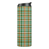 Saint Patrick's Day Irland Flaggenfarbener Gingham Thermosbecher (Nach links gedreht)