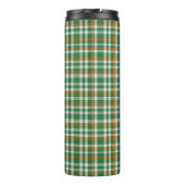 Saint Patrick's Day Irland Flaggenfarbener Gingham Thermosbecher (Rückseite)