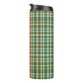 Saint Patrick's Day Irland Flaggenfarbener Gingham Thermosbecher (Nach rechts gedreht)