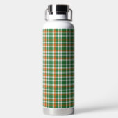 Saint Patrick's Day Irland Flaggenfarbener Gingham Trinkflasche (Rückseite)