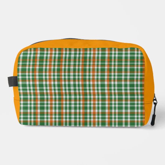 Saint Patrick's Day Irland Flaggenfarbener Gingham Waschbeutel (Vorderseite)