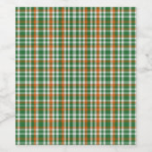 Saint Patrick's Day Irland Flaggenfarbener Gingham Weinetikett (Einzelnes Label)