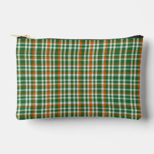 Saint Patrick's Day Irland Flaggenfarbener Gingham Zubehörtasche