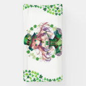 Saint Patrick's Day Klee Mädchen Banner (Vertikal)
