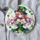 Saint Patrick's Day Klee Mädchen Button (Beispiel)