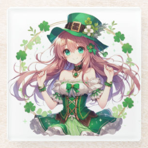 Saint Patrick's Day Klee Mädchen Glasuntersetzer