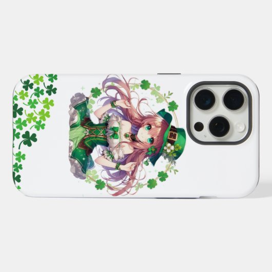 Saint Patrick's Day Klee Mädchen iPhone Hülle (Rückseite (Horizontal))