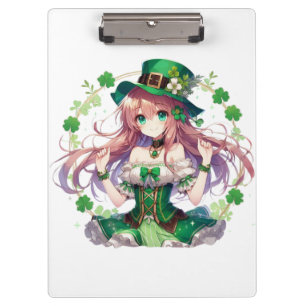 Saint Patrick's Day Klee Mädchen Klemmbrett