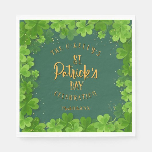 Saint Patrick's Day Kleeblatt Party Serviette (Vorderseite)