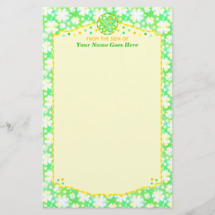 Saint Patrick's Day Kleeblatts Retro Wasserfarbe Briefpapier