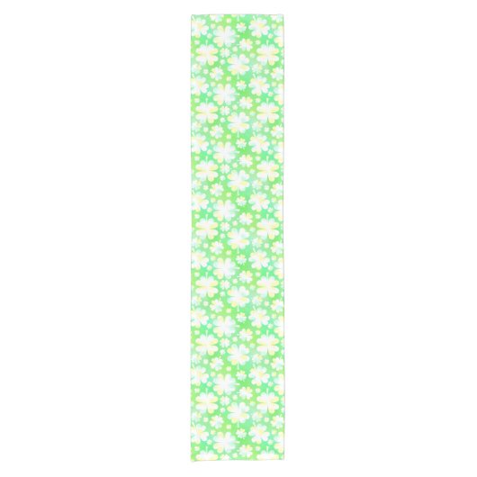 Saint Patrick's Day Kleeblatts Retro Wasserfarbe Kurzer Tischläufer (Vorderseite)