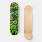 Saint Patrick's Day leprechaun cat lucky Clover sk Skateboard (Vorderseite)