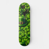 Saint Patrick's Day leprechaun cat lucky Clover sk Skateboard (Vorderseite)