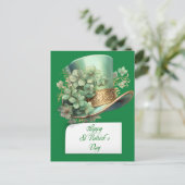 Saint Patrick's Day Leprechaun Hat Feiertagspostkarte (Stehend Vorderseite)