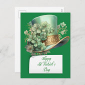 Saint Patrick's Day Leprechaun Hat Feiertagspostkarte (Vorne/Hinten)