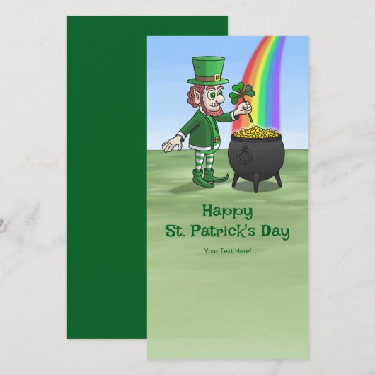 Saint Patrick's Day Leprechaun Karte (Vorne/Hinten)