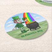 Saint Patrick's Day Leprechaun Runder Pappuntersetzer (Angewinkelt)