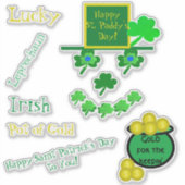 Saint Patrick's Day Leprechaun Vinyl Aufkleber (Vorderseite)
