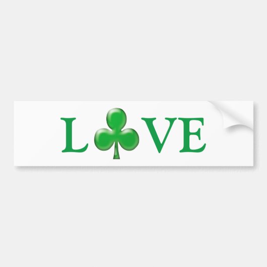 Saint Patrick's Day Liebe Green Clover Kleeblatt B Autoaufkleber (Vorne)