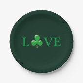 Saint Patrick's Day Liebe Green Clover Kleeblatt Pappteller (Vorderseite)