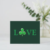 Saint Patrick's Day Liebe Green Clover Kleeblatt Postkarte (Stehend Vorderseite)