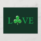 Saint Patrick's Day Liebe Green Clover Kleeblatt Postkarte (Vorderseite)