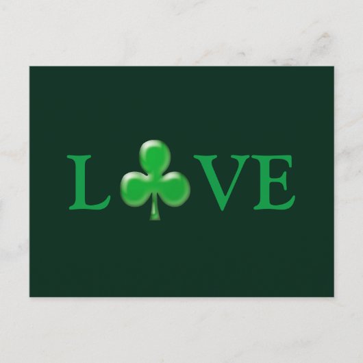 Saint Patrick's Day Liebe Green Clover Kleeblatt Postkarte (Vorderseite)