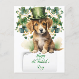 Saint Patrick's Day Niedlich Irish Puppy Feiertagspostkarte