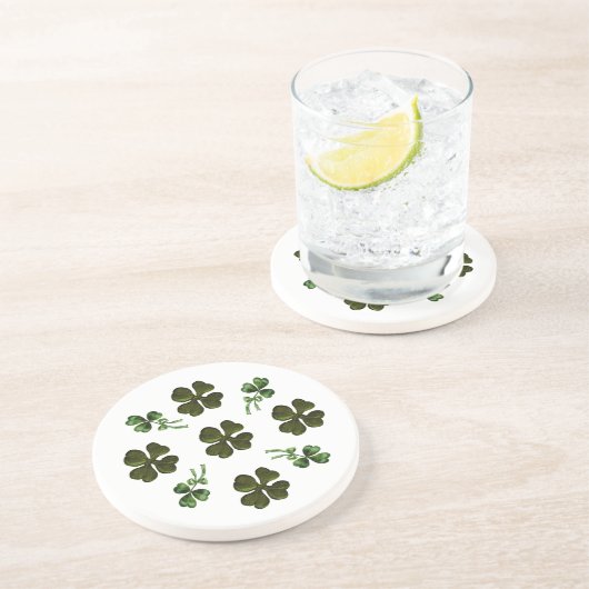 SAINT PATRICK'S DAY PARTY 2 Kleeblatt Sandstein Untersetzer (Seite)
