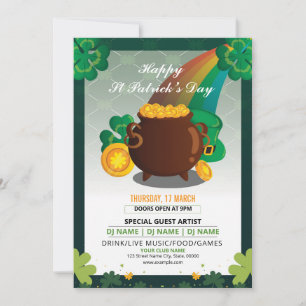 Saint Patrick's Day Party Einladung Flyer