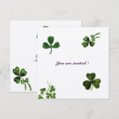 SAINT PATRICK'S DAY PARTY Kleeblatt Champagner Einladung (Vorne/Hinten)