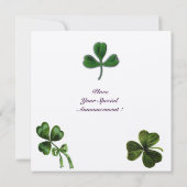 SAINT PATRICK'S DAY PARTY Kleeblatt Champagner Einladung (Rückseite)