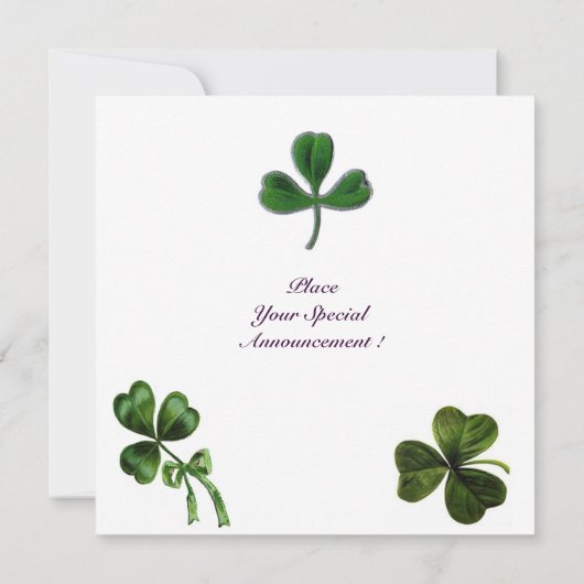 SAINT PATRICK'S DAY PARTY Kleeblatt, orange, grün Einladung (Rückseite)