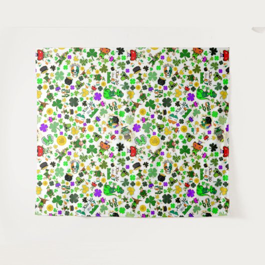 Saint Patrick's Day Race Parade Party Fotobooth Wandteppich (Vorderseite (Horizontal))