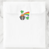 Saint Patrick's Day Rainbow Kleeblatt Clover Runder Aufkleber (Tasche)