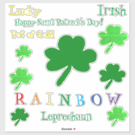Saint Patrick's Day Rainbow Kleeblatts Vinyl Aufkleber