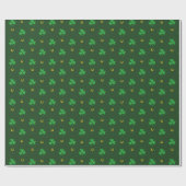 Saint Patricks Day Shamrock & Horseshoes Geometric Geschenkpapier (Flach)