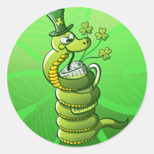 Saint Patrick's Day Snake Runder Aufkleber