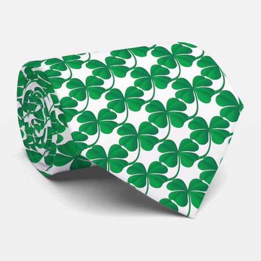 Saint Patricks Green Kleeblatt Pattern Krawatte (Gerollt)