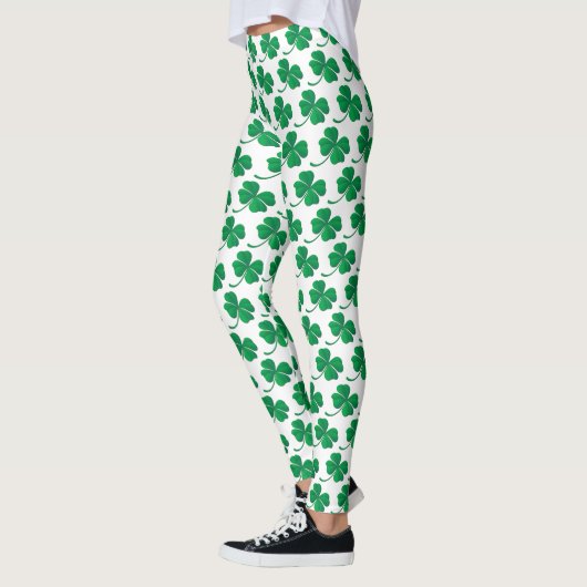 Saint Patricks Green Kleeblatt Pattern Leggings (Links)